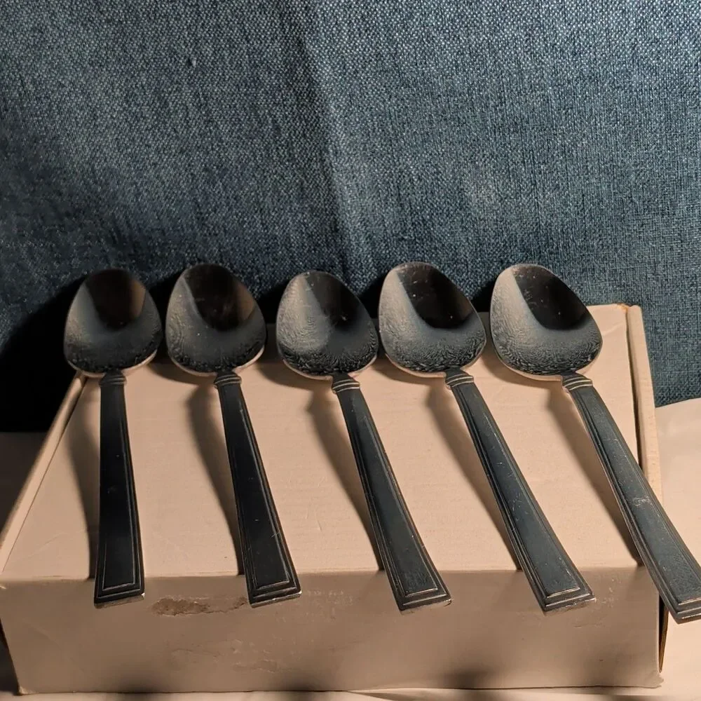 Hampton Silversmiths PORTFOLIO Glossy Spoons Set of 5 | 18/0 Stainless 208
